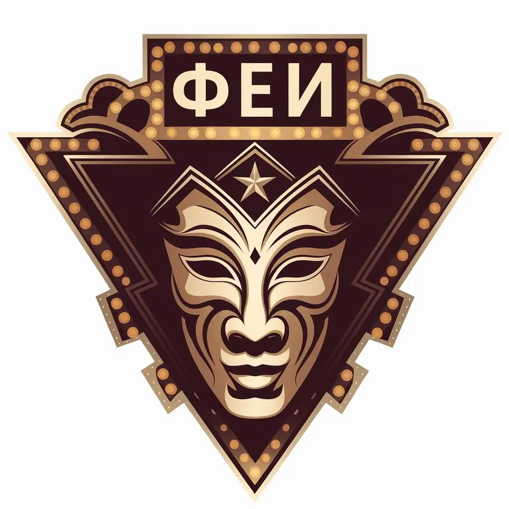 a vector logo design,with the text "ФЕИ", main symbol:Theatrical masks,complex,be used in Entertainment industry,clear background