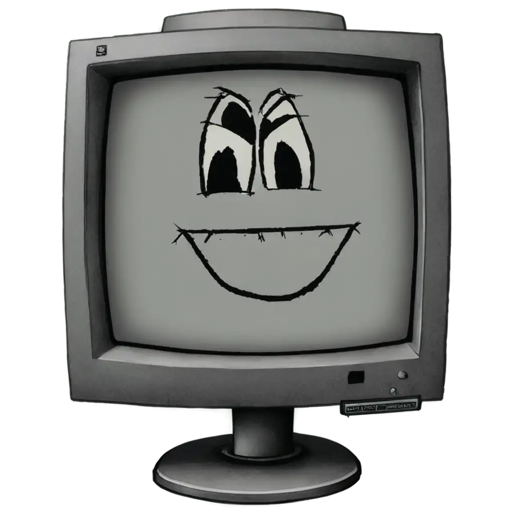 Malefic-Face-on-Old-CRT-Monitor-PNG-Image-Generation-for-Enhanced-Clarity