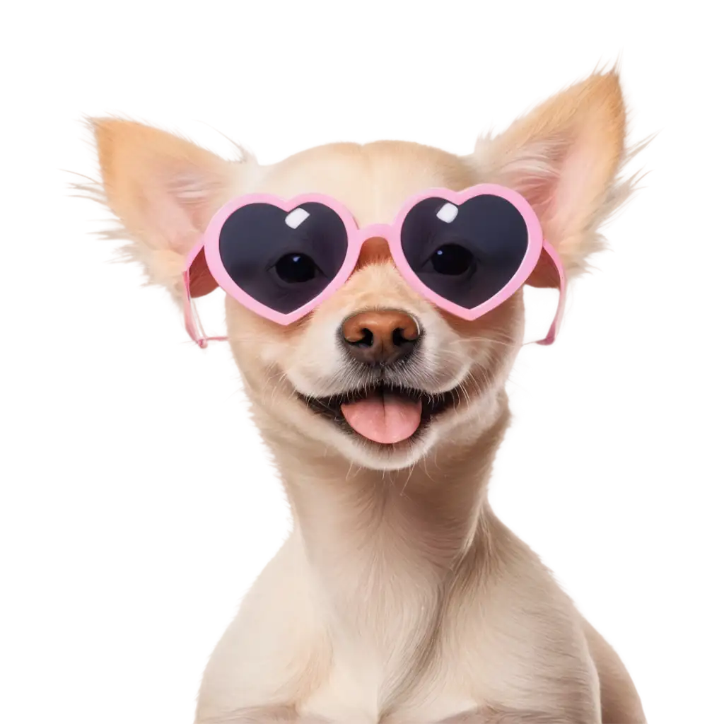 Cute-Little-Dog-Wearing-Pink-Heart-Shaped-Sunglasses-PNG-Image-for-HighQuality-Digital-Use