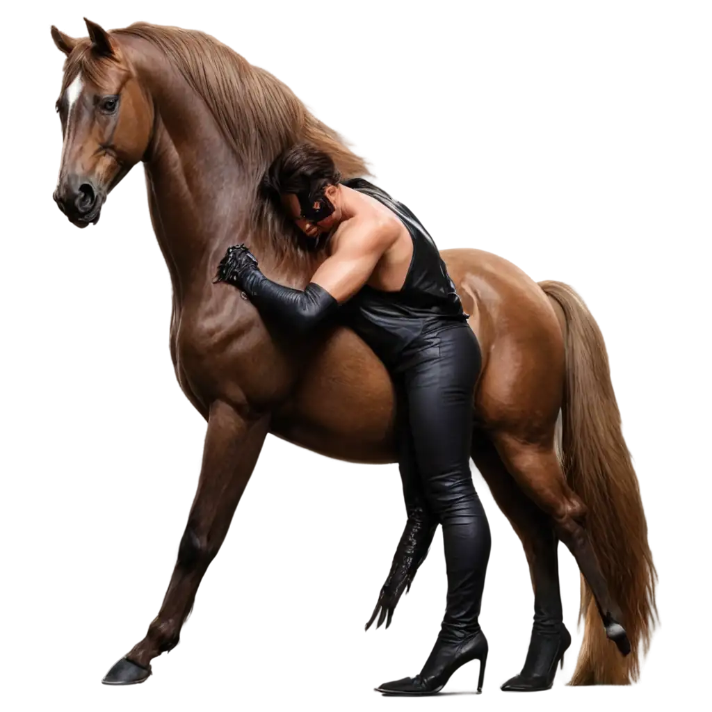 Stunning-Brown-Stallion-PNG-Embraced-by-Venom-A-Unique-Artistic-Representation