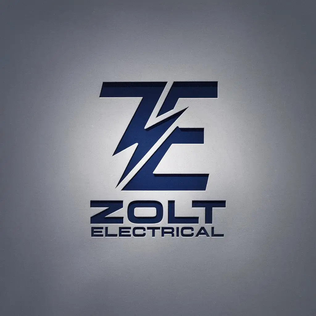 LOGO Design for Zolt Electrical ZE Symbol with High Contrast and Clean Lines