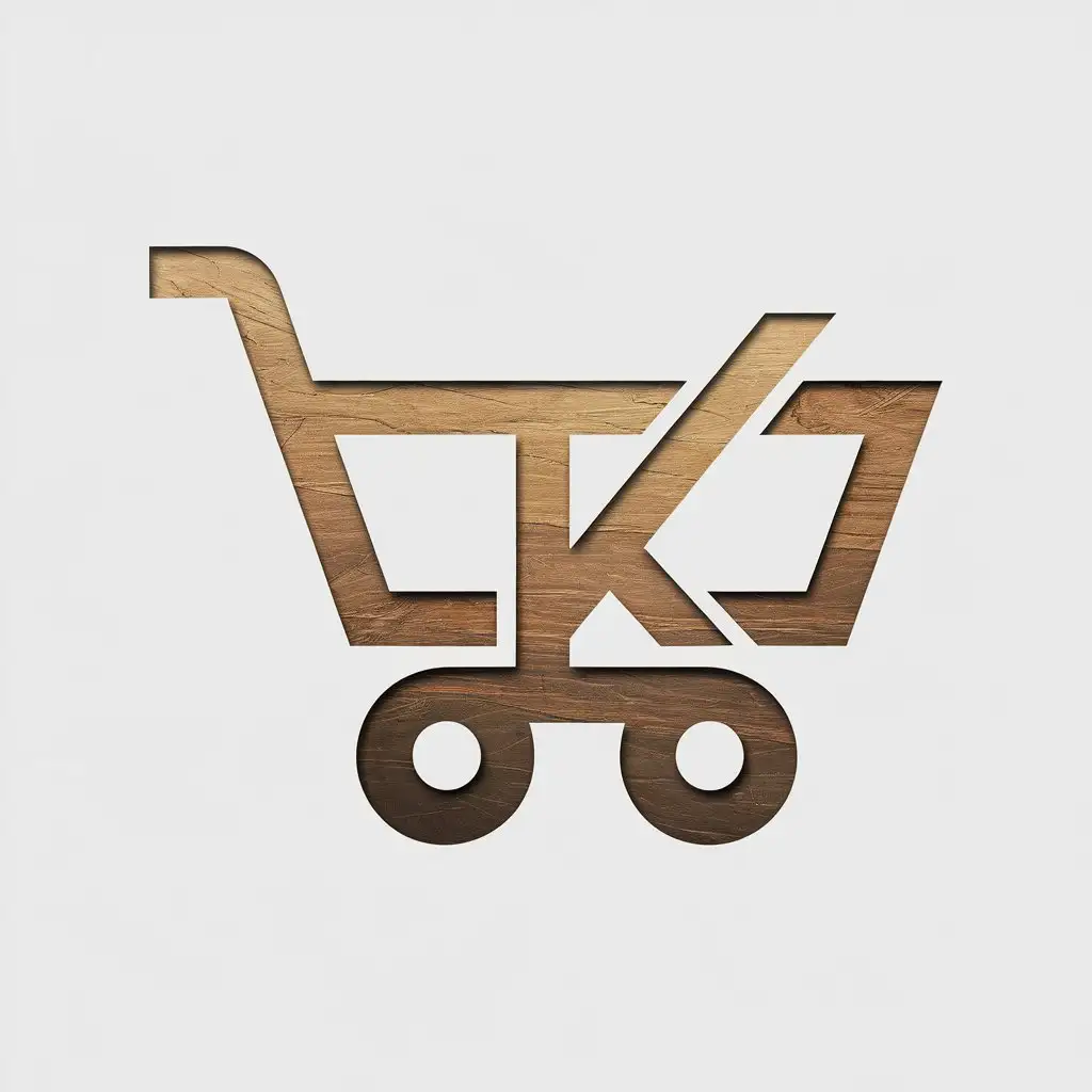 LOGO Design for AK Minimalistic Cart Symbol for Retail Industry with Clear Background