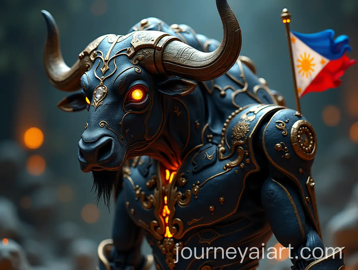 Futuristic-Robotic-Buffalo-with-Crystal-Accents-and-Philippine-National-Pride