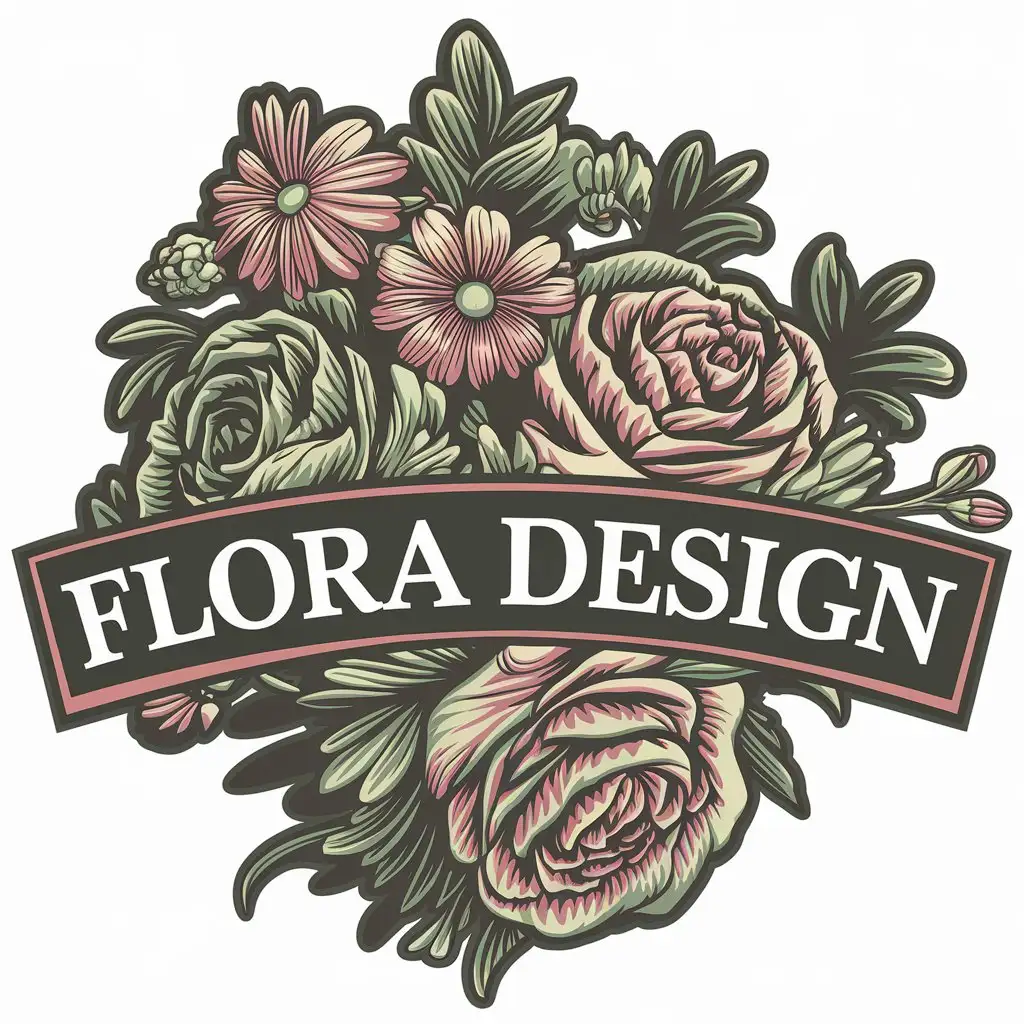 LOGO-Design-For-FLORA-DESIGN-Elegant-Vector-Logo-with-FLORE-Symbol-on-Clear-Background