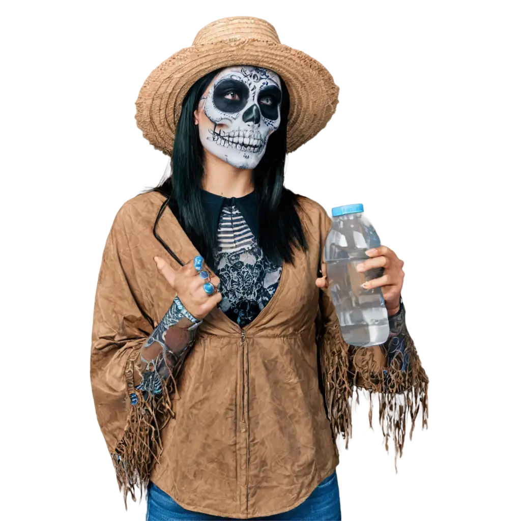 Mexican-Skull-Drinking-Water-PNG-Image-Artistic-Representation-with-Cultural-Significance