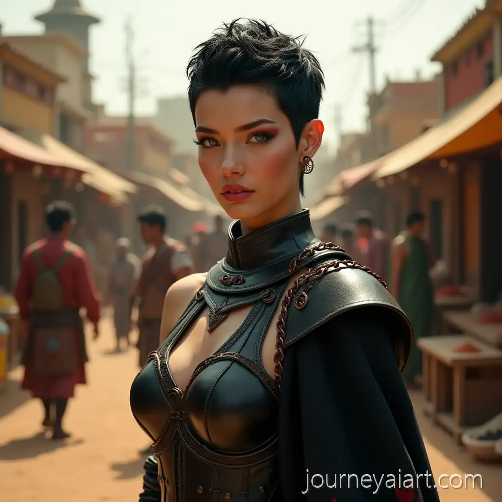 ElvenElven-warrior-in-market-Warrior-Woman-in-Colorful-Indian-Market-at-Midday