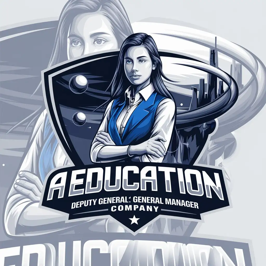 LOGO-Design-for-AI-Education-Technology-Deputy-General-Manager-Company-Vector-Logo-with-Beautiful-Girl-and-SciFi-Background