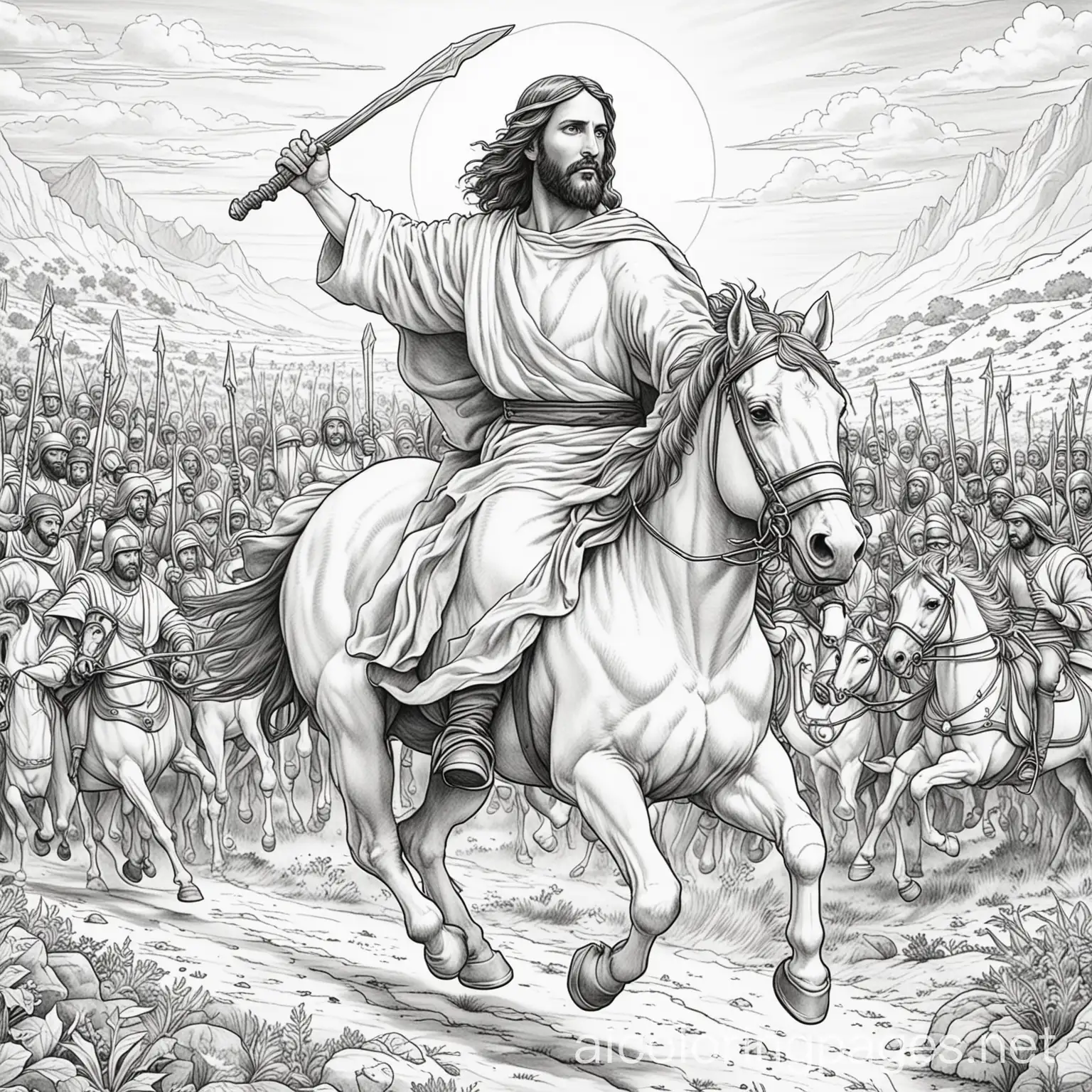 Jesus-Riding-into-Battle-Coloring-Page-for-Kids