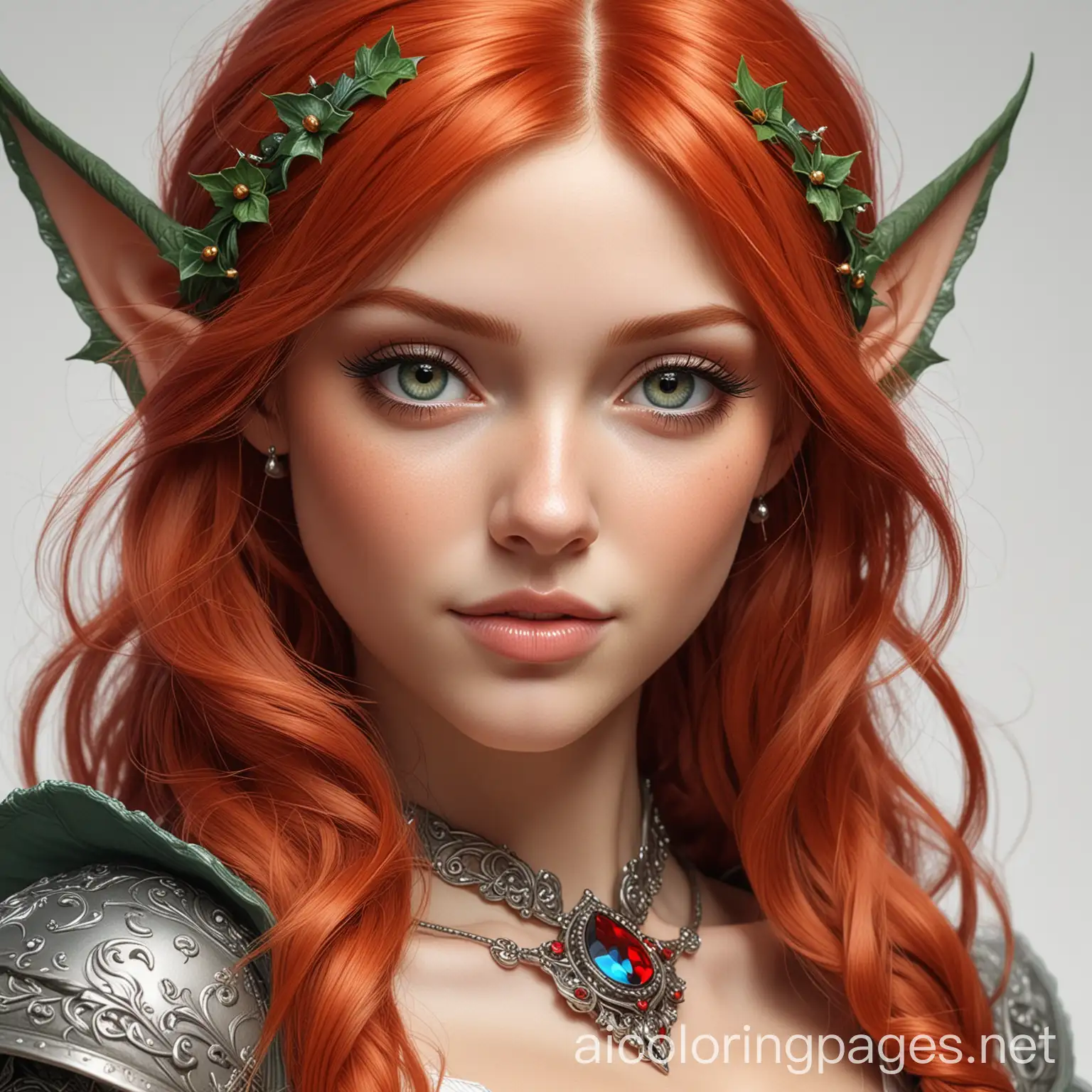 Beautiful-Elf-Girl-Portrait-in-Fantasy-Outfit-for-Kids-Coloring