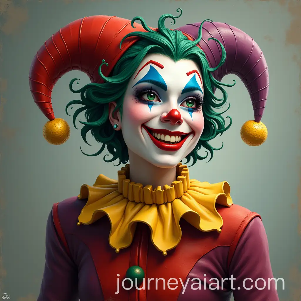 Cheerful-Jester-in-Colorful-Persona-Performing-for-an-Audience