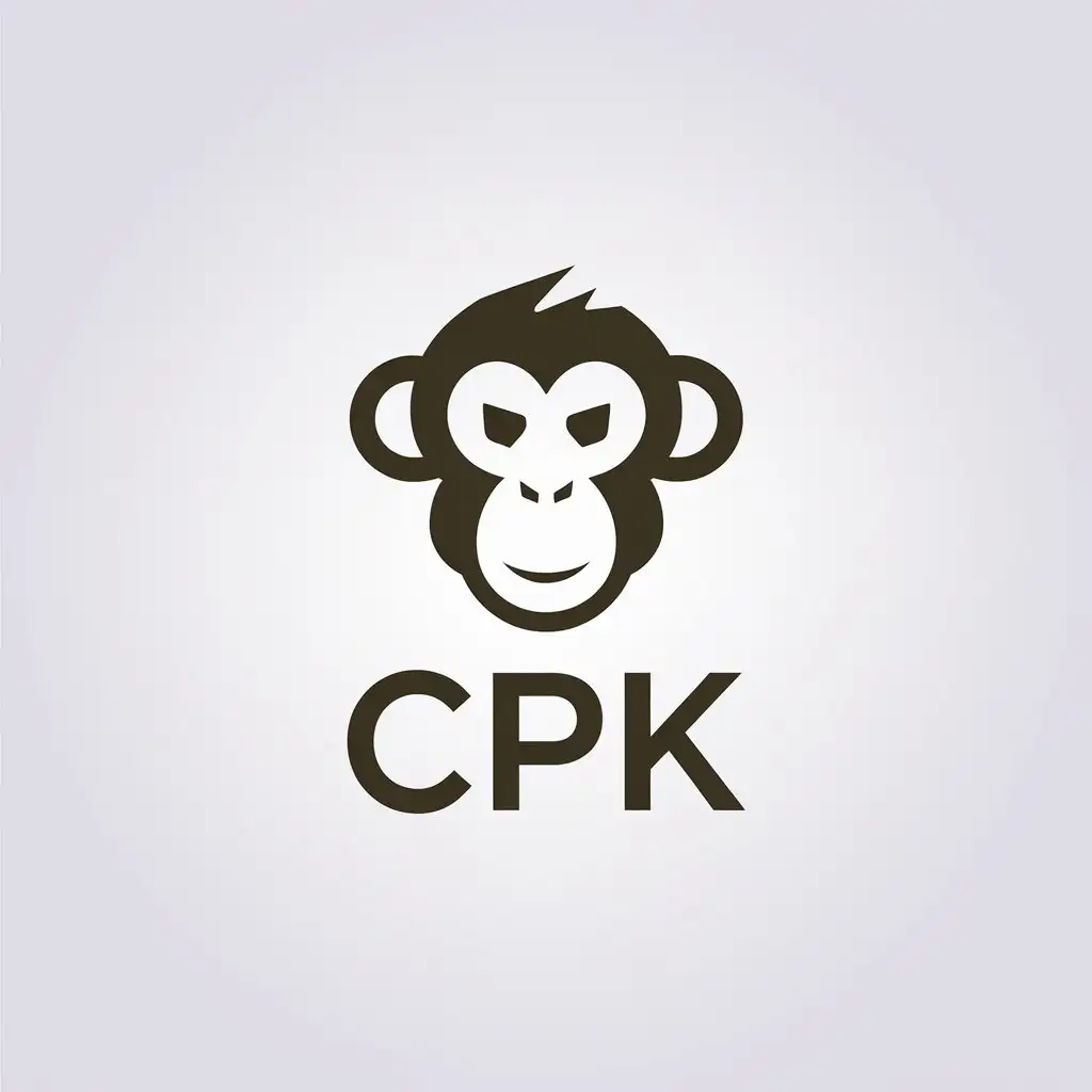 LOGO Design For CPK Minimalistic Vector Logo Featuring a Monkey Symbol