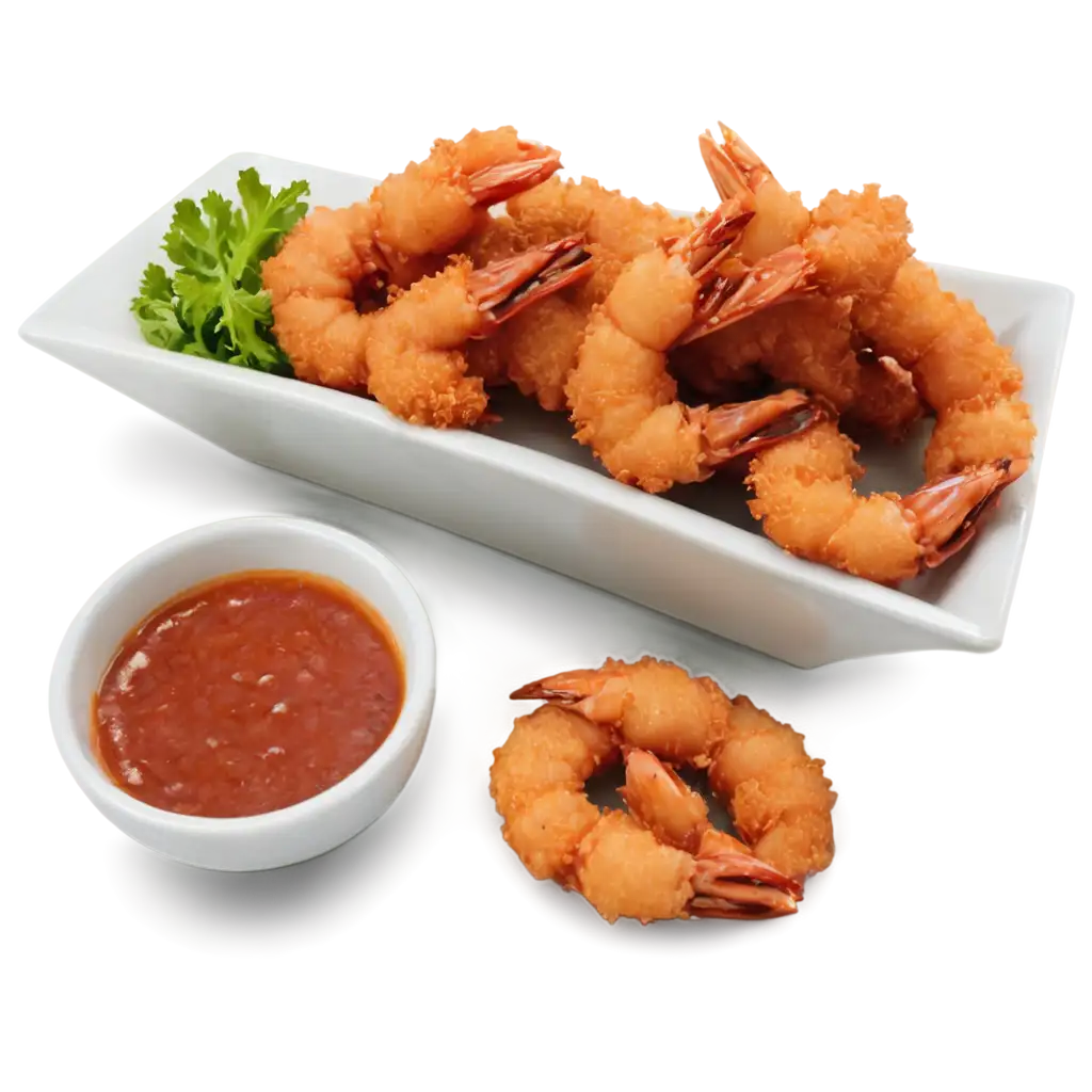 Crispy-Shrimp-with-Sauce-PNG-Image-Perfect-for-Culinary-and-Design-Use