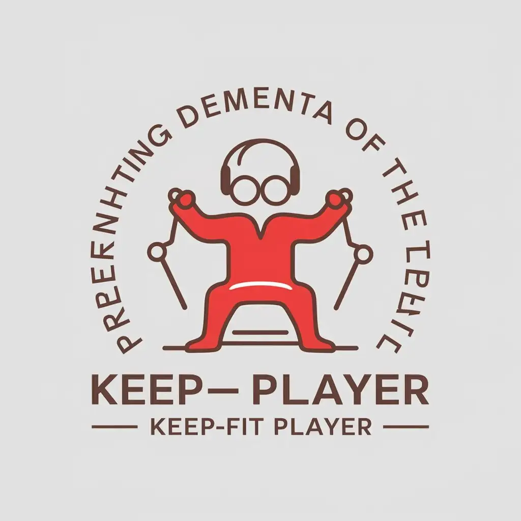 a vector logo design,with the text "preventing dementia of the elderly keep-fit player", main symbol:Educational toys,Moderate,be used in Entertainment industry,clear background