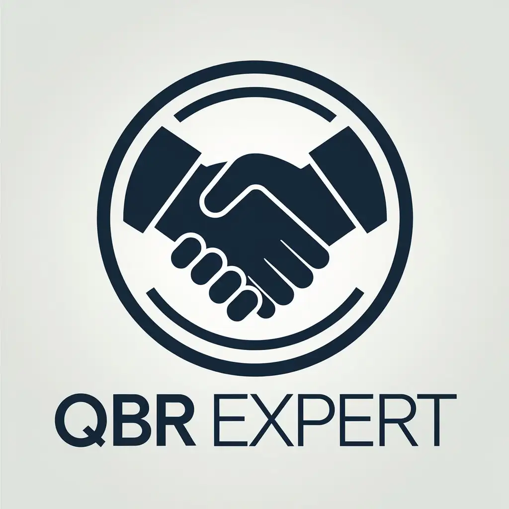 LOGO Design for QBR Expert Handshake in a Circle with Modern Clear Design