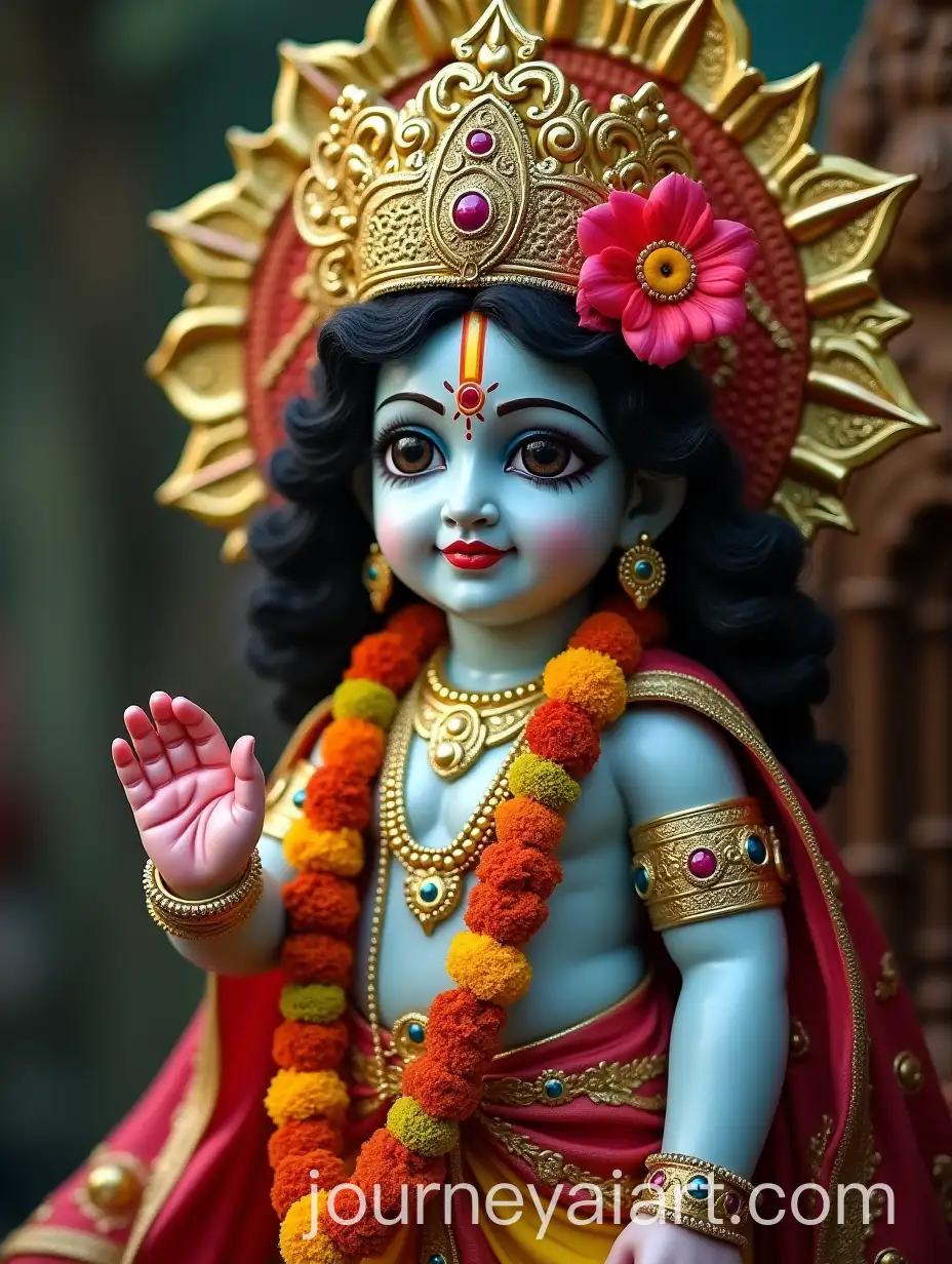 Shri-Krishna-in-Divine-Pose-with-Traditional-Elements