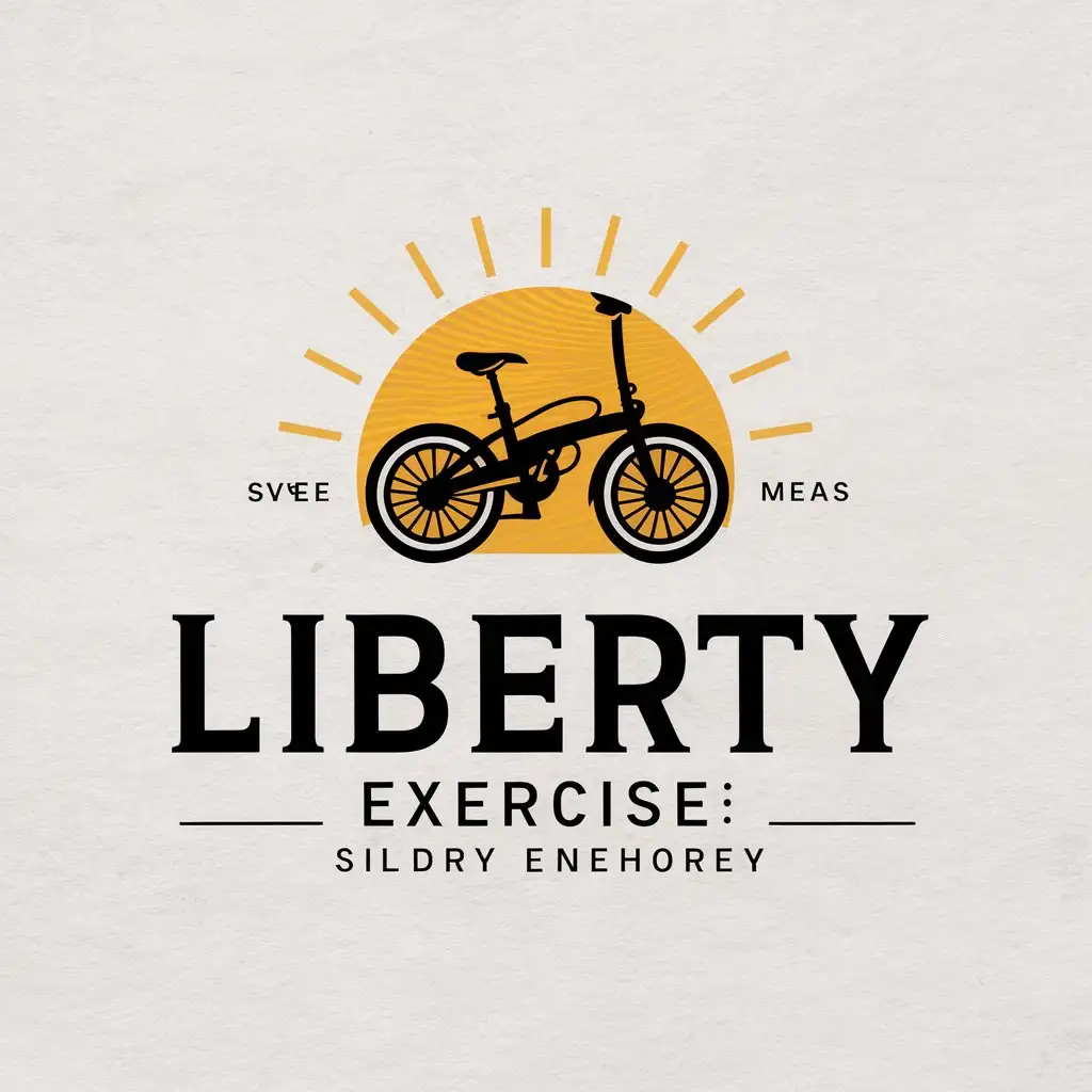 a vector logo design,with the text "Liberty", main symbol:folding bike exercise sunshine,Moderate,clear background