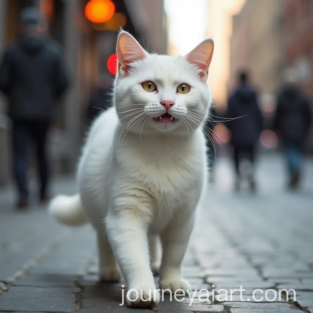 White-Cat-Walking-on-the-Streets-of-New-York