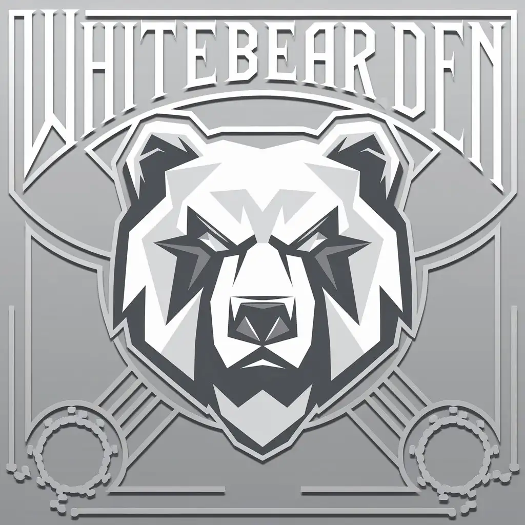 LOGO-Design-for-White-Bear-Den-3D-White-Bear-Face-with-Automotive-Industry-Style