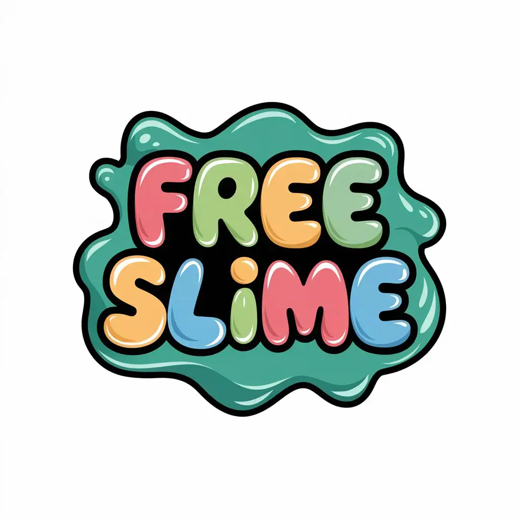 LOGO Design for Free Slime Adorable Kawaii Slime with Fun Squishy Bubble Letters on White Background