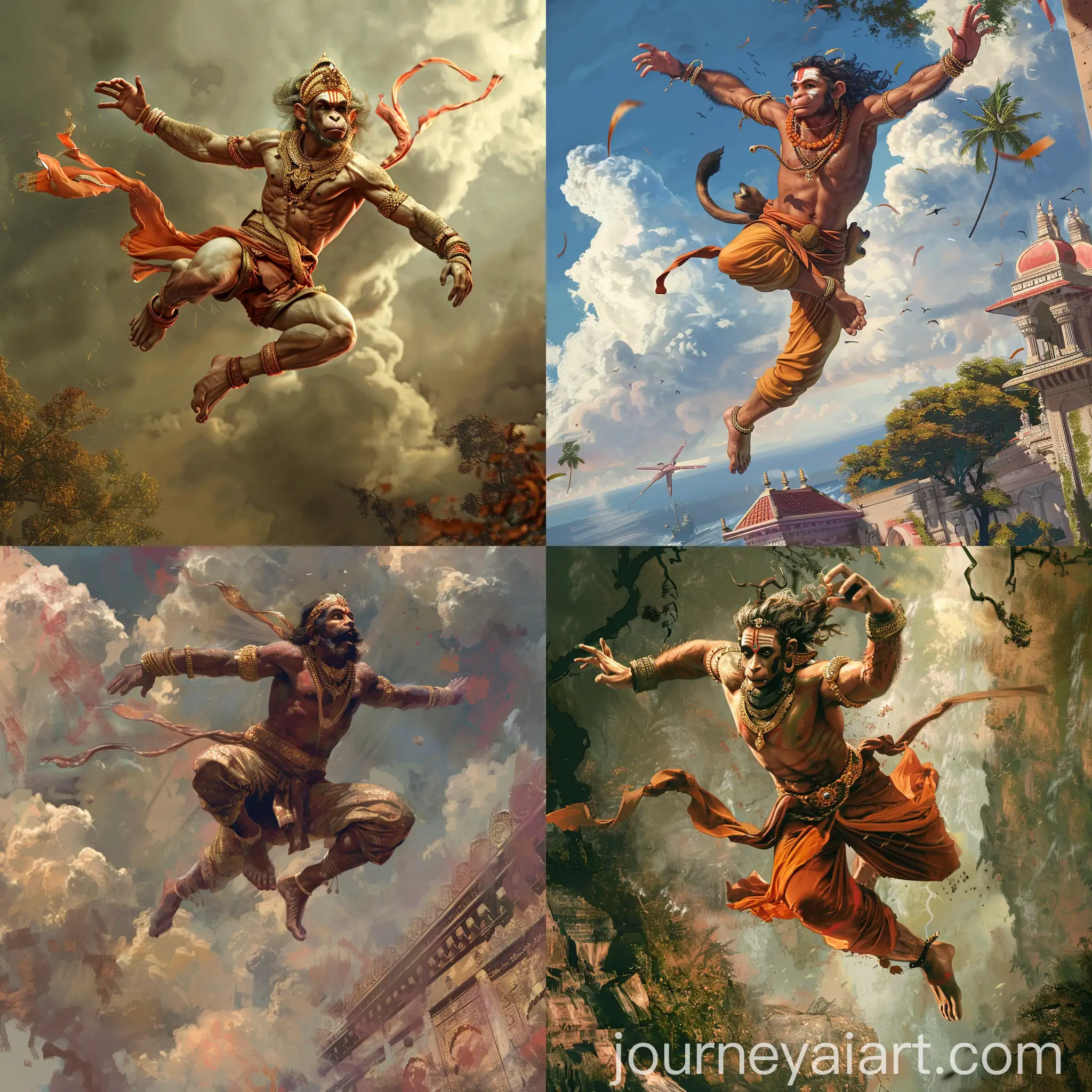Lord-Hanuman-Jumping-Towards-Lanka-Ramayanam-Reference