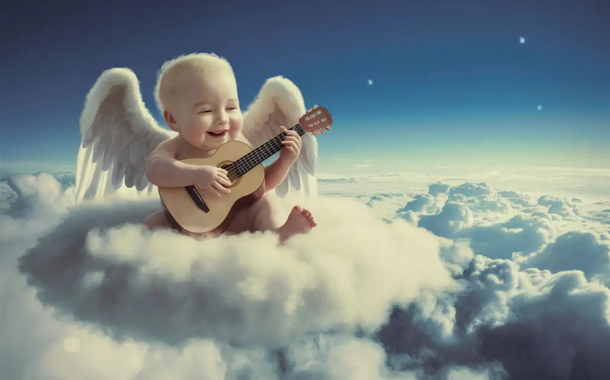 Joyful-Baby-Playing-Guitar-on-Cloud-in-White-Tone