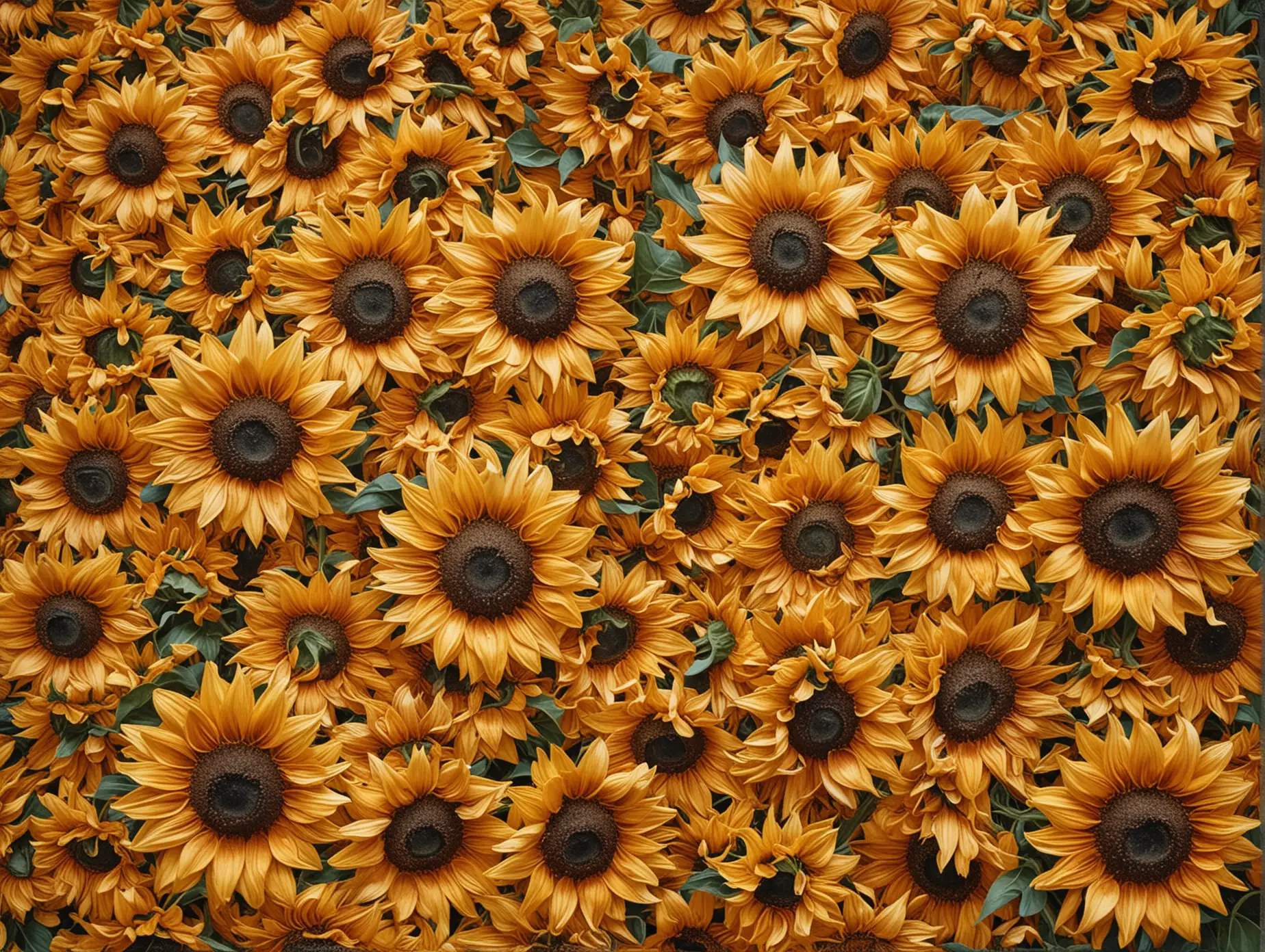 TopDown-View-of-a-Swirling-Sunflower-Field-in-PostImpressionist-Style