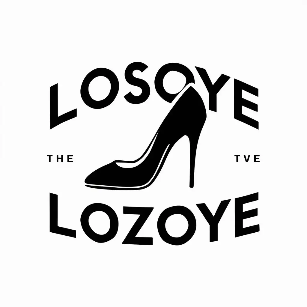 a vector logo design,with the text "Losoye Lozoye", main symbol:black high heels,Moderate,be used in Entertainment industry,clear background