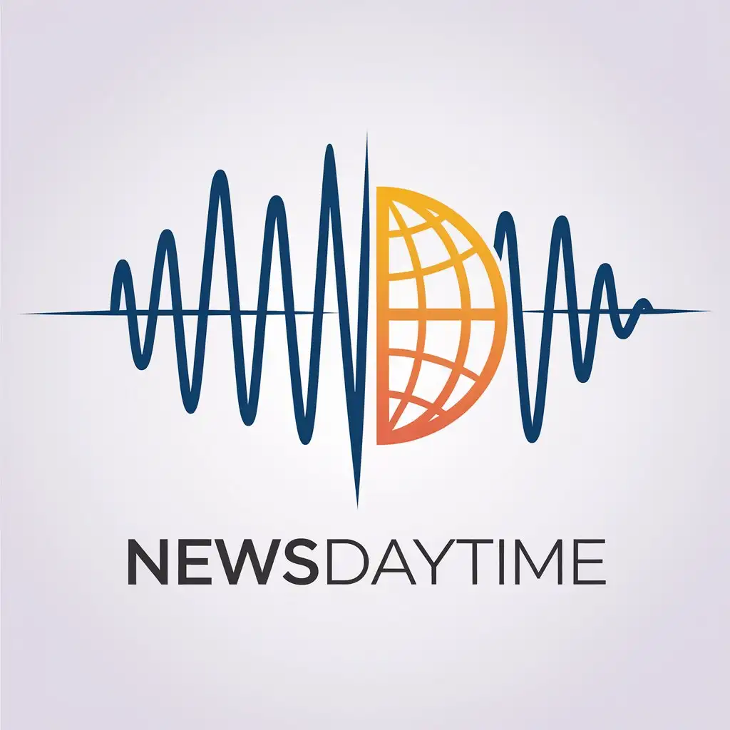 LOGO Design for Newsdaytime Waveforms and Globe Theme for Entertainment Industry