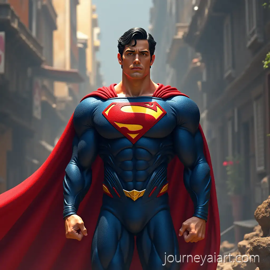 Superman-AI-ImageSuperman-Flying-Heroic-Pose-Over-City-Skyline
