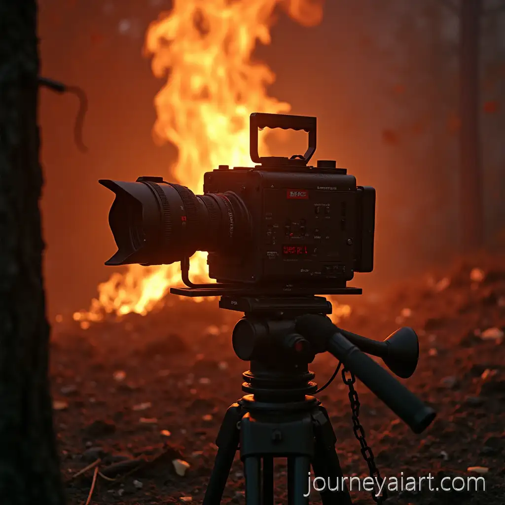 Red-Cinema-Camera-Amidst-Fire-and-Ash-Damage