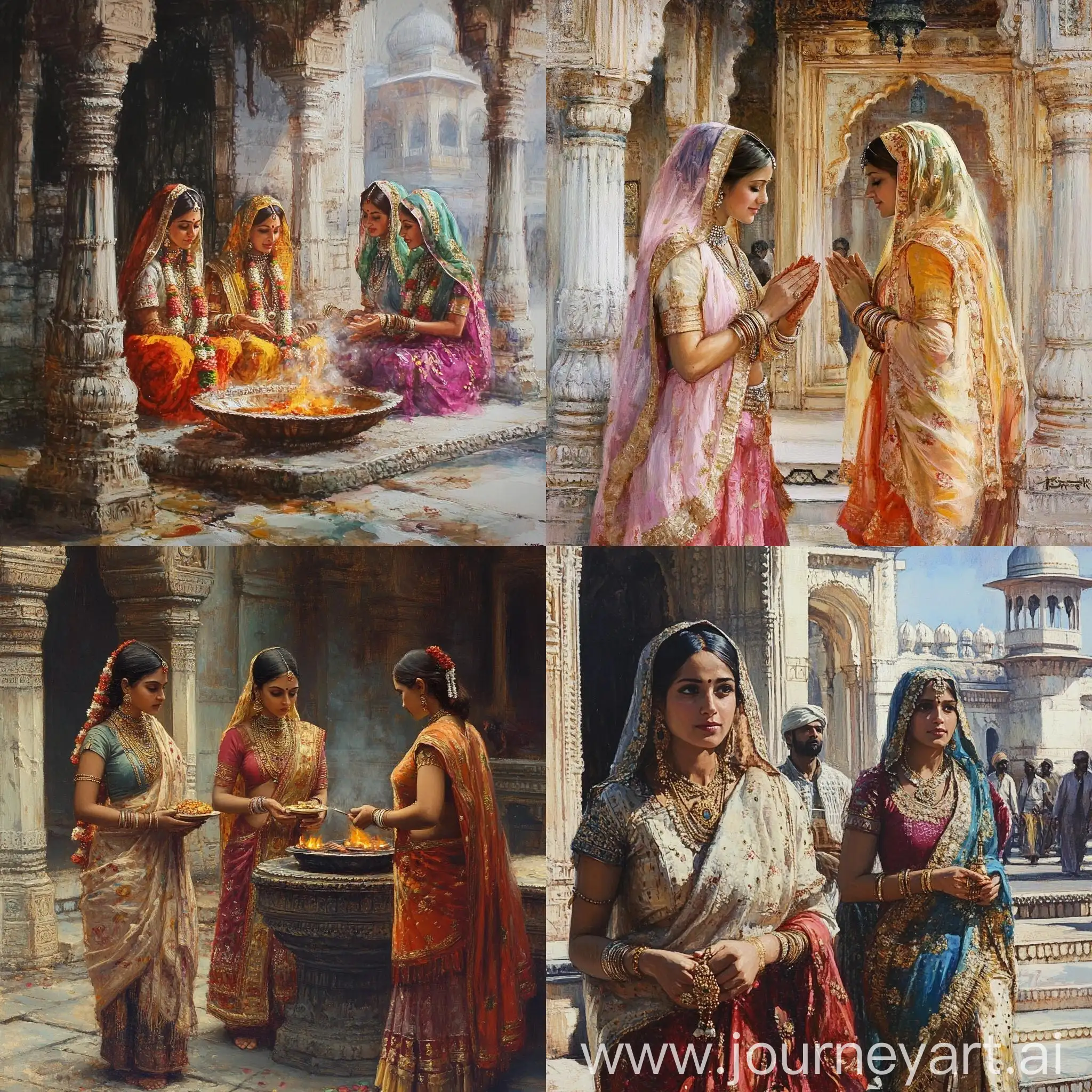 Hindu-Women-and-Muslim-Men-in-Temple