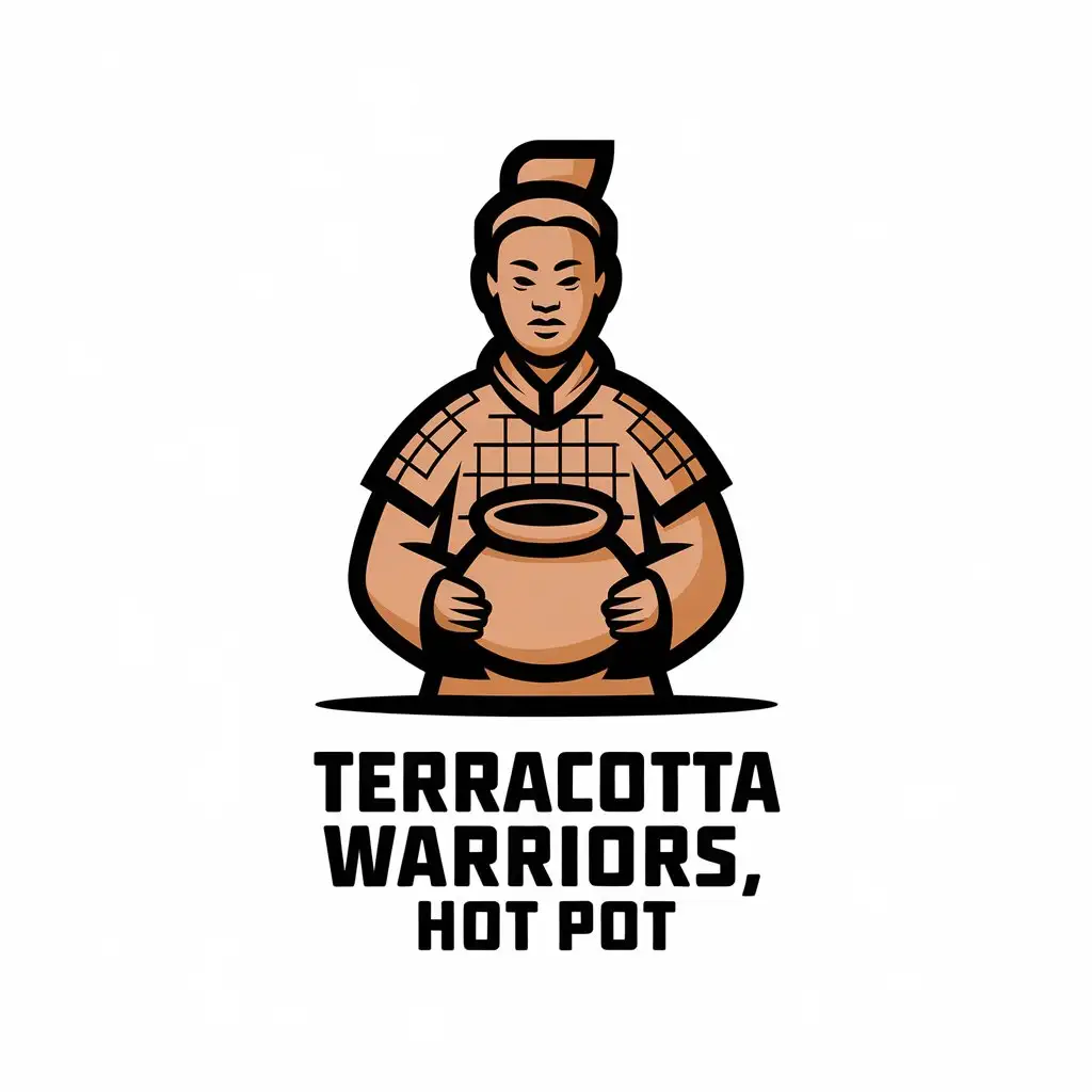 LOGO Design for Terracotta Warriors Hot Pot Iconic Symbolism of Warriors and Hot Pot Theme