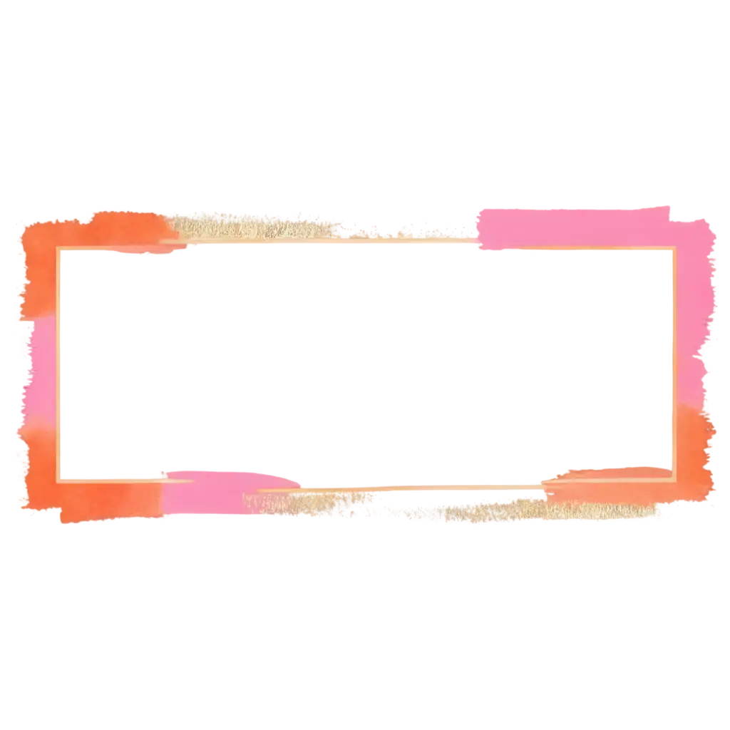 HandPainted-Brushstroke-PNG-Frame-with-Vibrant-Watercolor-Textures-in-Pink-Orange-and-Gold