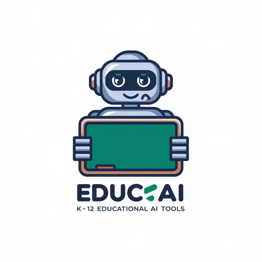 LOGO Design for EducAI K12 Educational AI Tools with a Symbol Representing Education and Technology