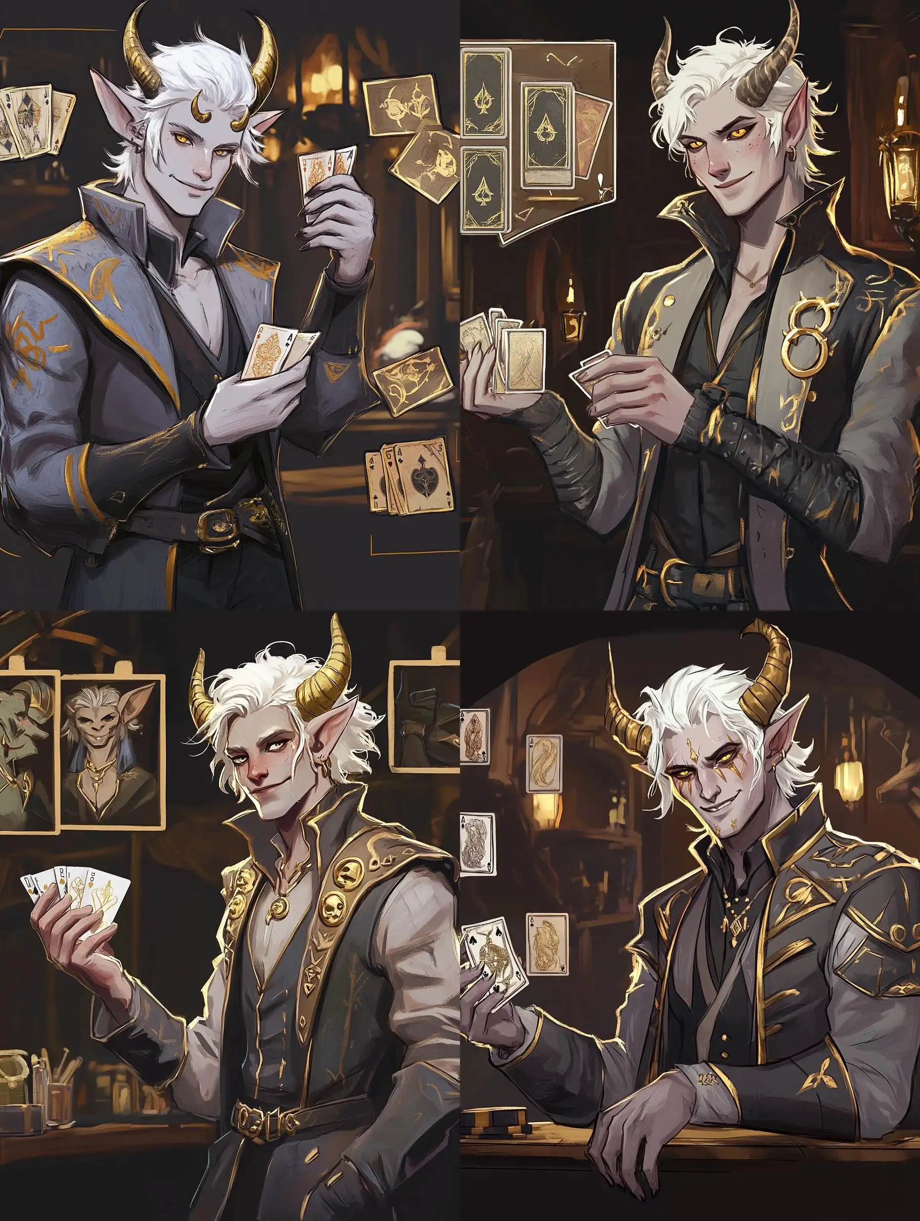 Young-Tiefling-with-Golden-Horn-Rings-Playing-Cards-in-Tavern