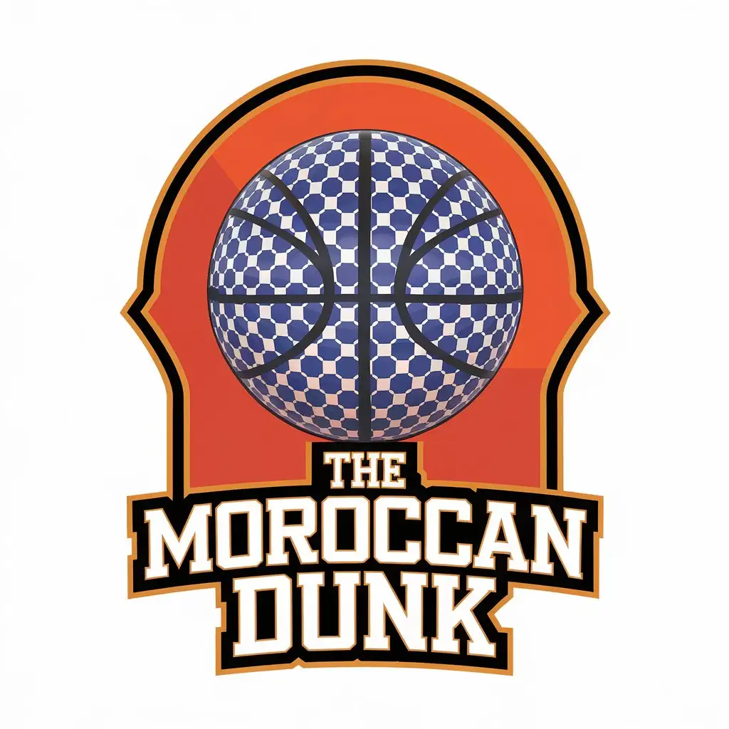 LOGO Design for The Moroccan Dunk Minimalist Basketball Moroccan Culture Urban Spirit