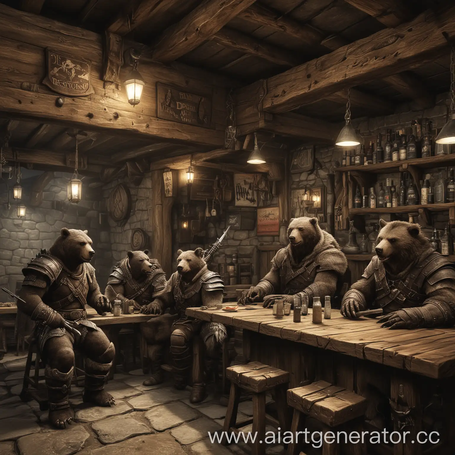 tavern, bear, Drillz, skyrim