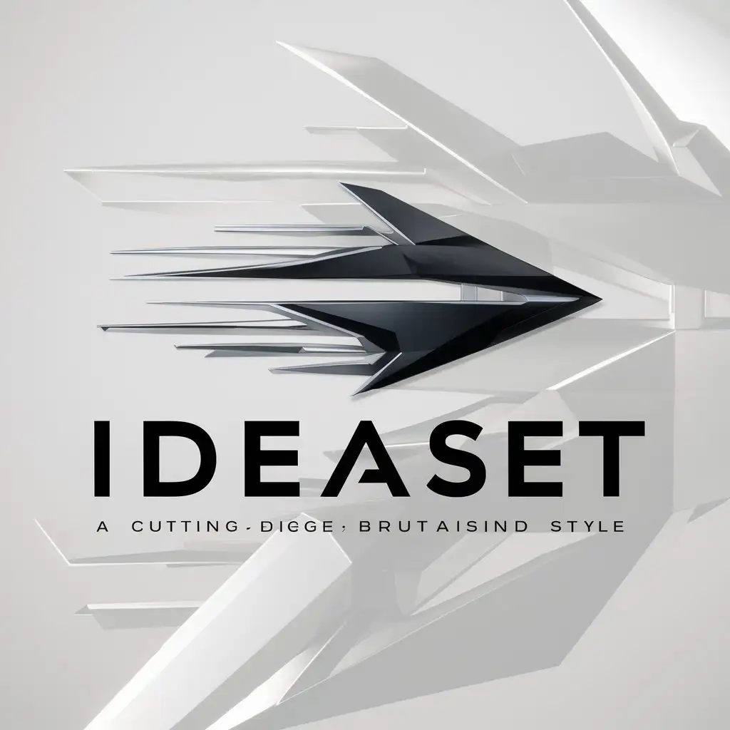 a logo design,with the text "IDEASET", main symbol:Minimalism, brutal, futuristic, stylish, angular, swift,Minimalistic,clear background