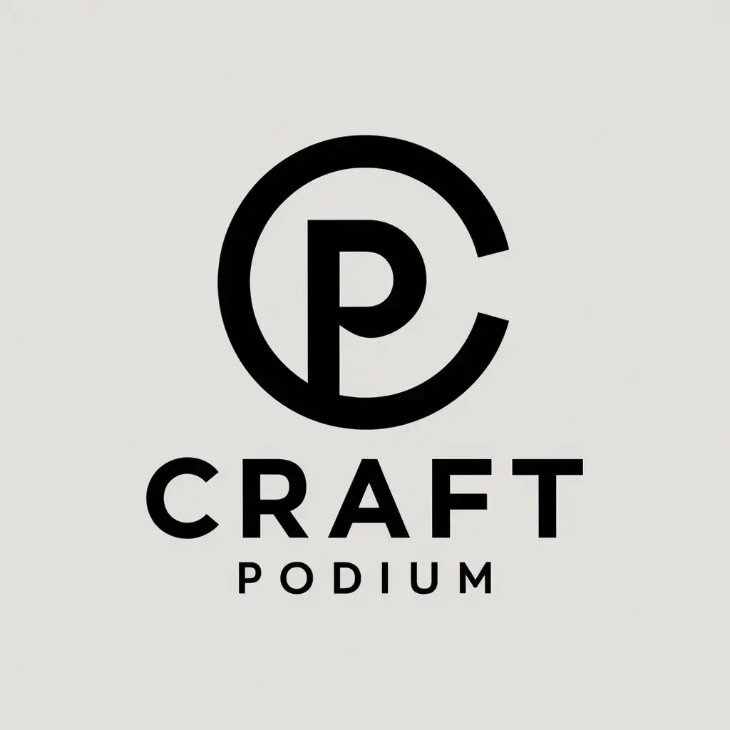 a vector logo design,with the text "Craft Podium", main symbol:P inside C,Moderate,clear background