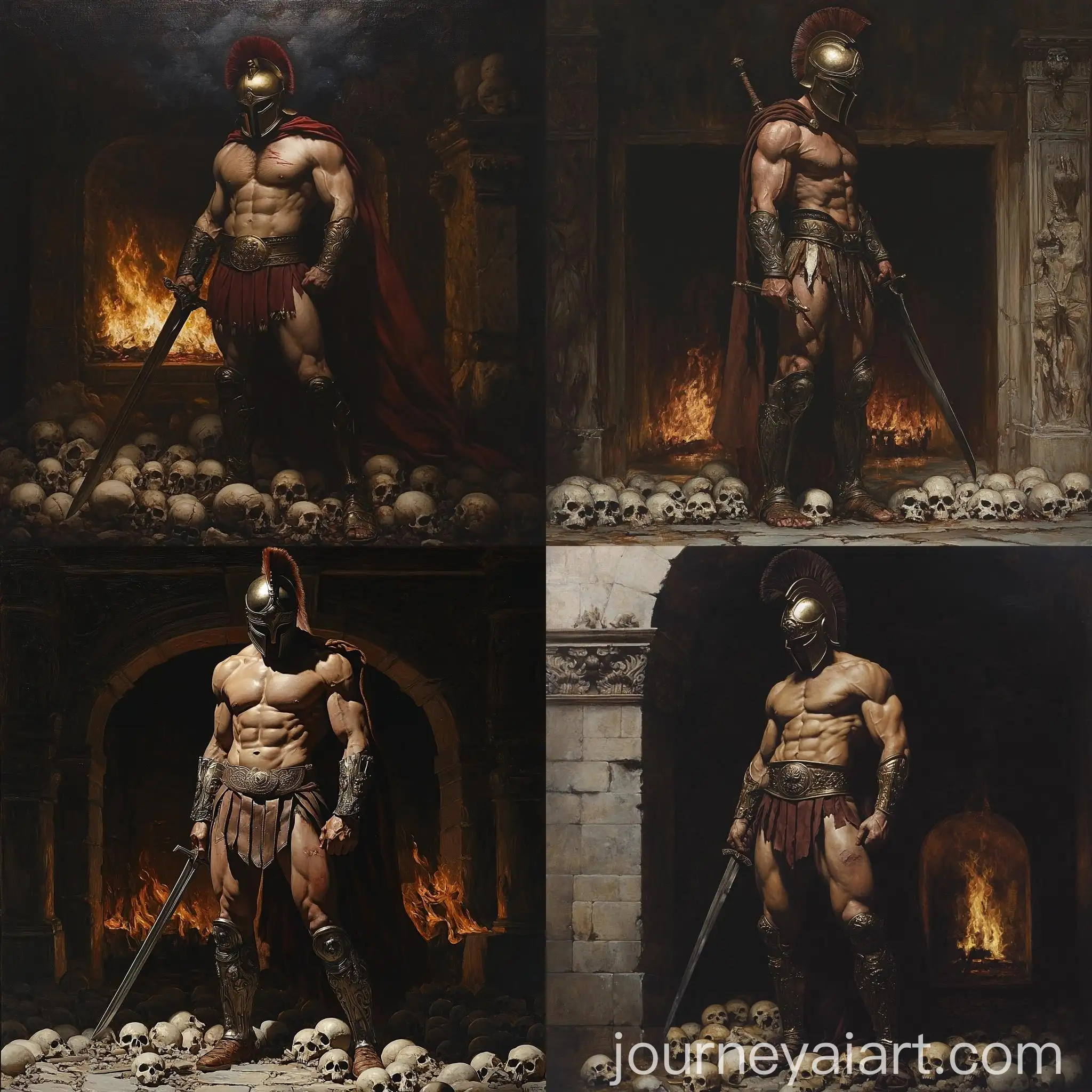 Spartan-Warrior-with-Corinthian-Helmet-and-Sword-in-Dramatic-Lighting