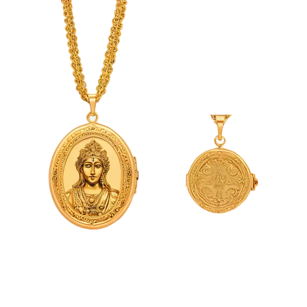 gold photo locket with god vishnu for men