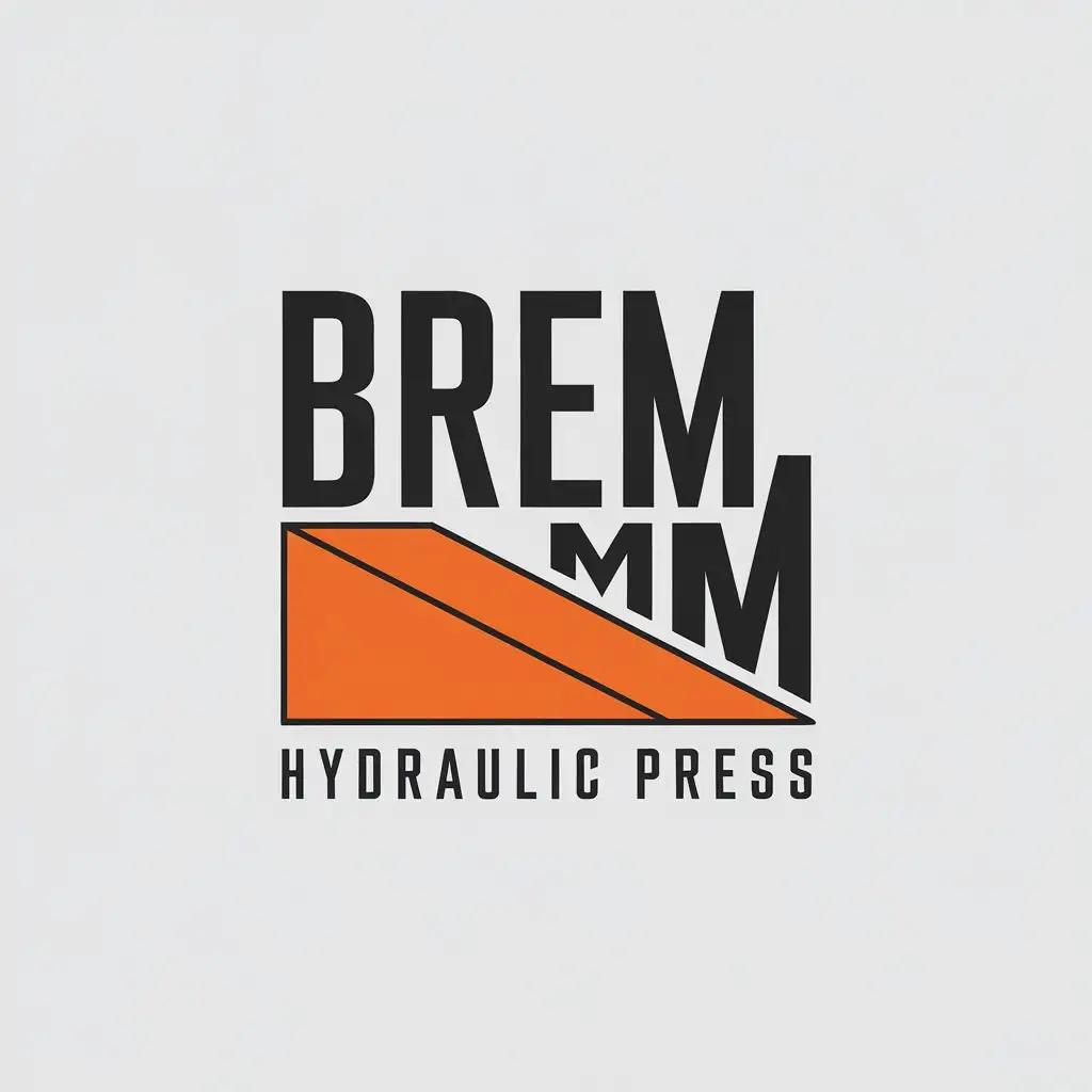 LOGO Design for BREMM Hydraulic Press Minimalistic Black Orange Vector for Technology Industry