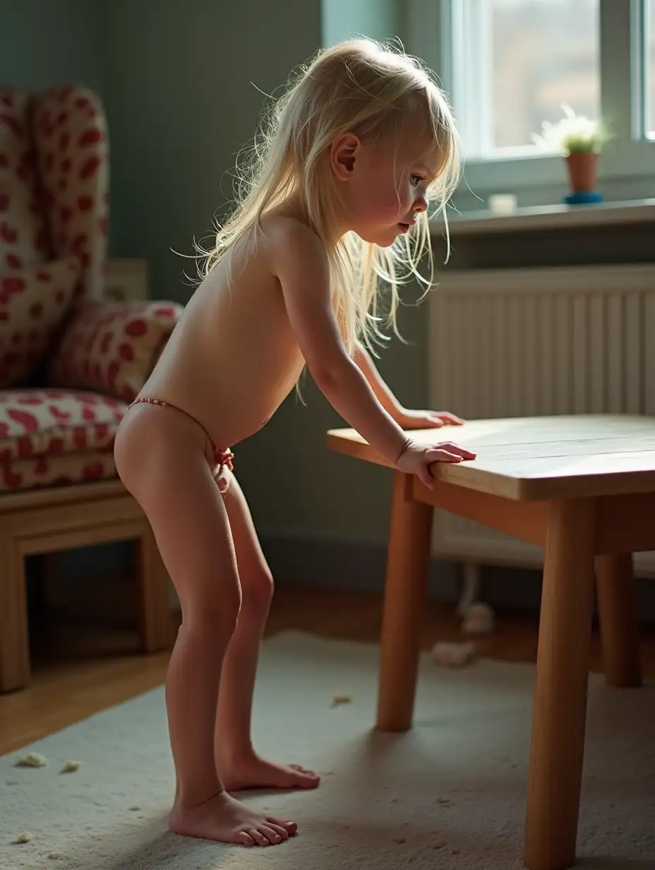 Skinny-Little-Girl-Crying-on-Rug-in-Playroom-with-Wet-Blonde-Hair