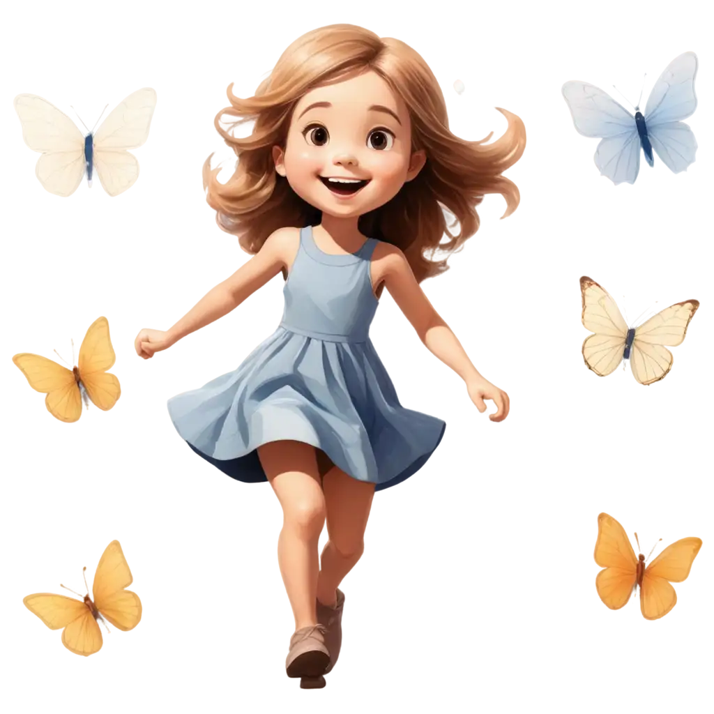 Animated-PNG-of-a-6YearOld-Girl-Laughing-and-Running-After-Butterflies-Cute-and-Playful-Design