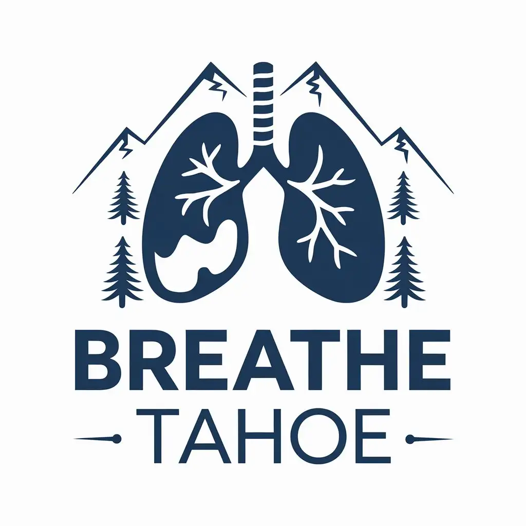 LOGO Design for Breathe Tahoe Lungs Shaped Like Lake Tahoe for Nonprofit Industry