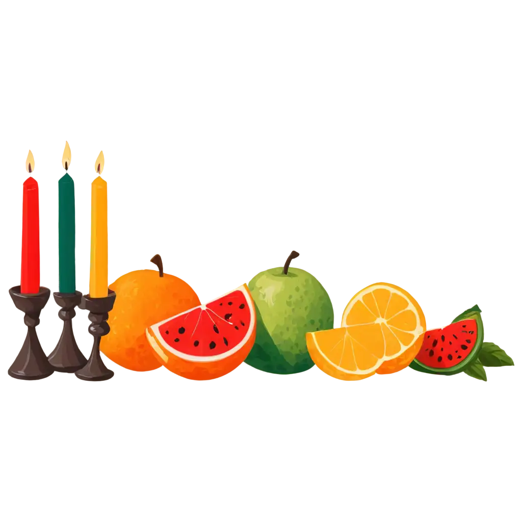 Kwanzaa-Flat-Crop-and-Fruit-Candlestick-PNG-Illustration-for-Festive-Celebrations