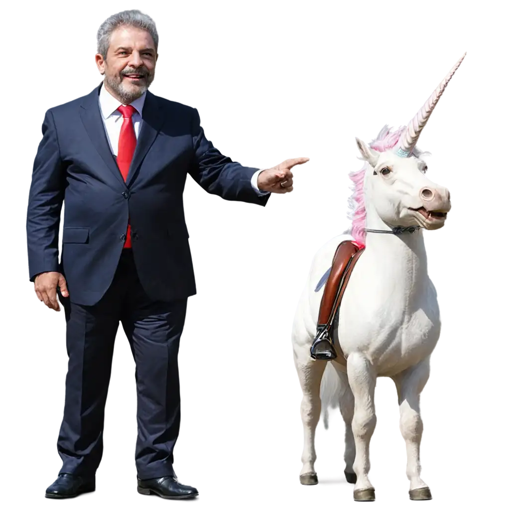 President-LULA-Enforcing-a-Unicorn-PNG-Image-for-Creative-Visualization