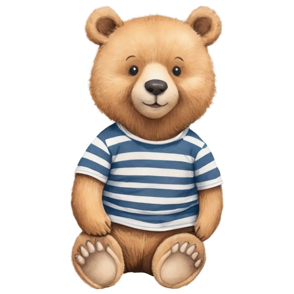 Cute-Sitting-Bear-with-Striped-Shirt-PNG-Image-Adorable-Cartoon-Illustration