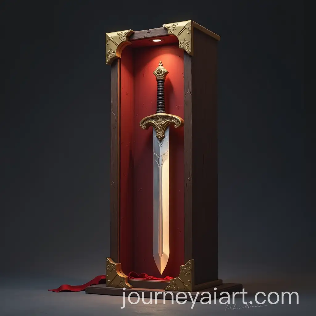 Mystical-Sword-Emerging-from-Tall-Box-with-Gift-Elements