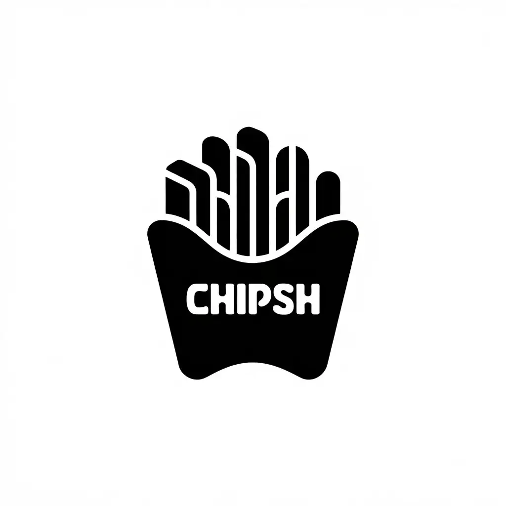 a vector logo design,with the text "ChipsH", main symbol:french fries,Moderate,be used in Entertainment industry,clear background